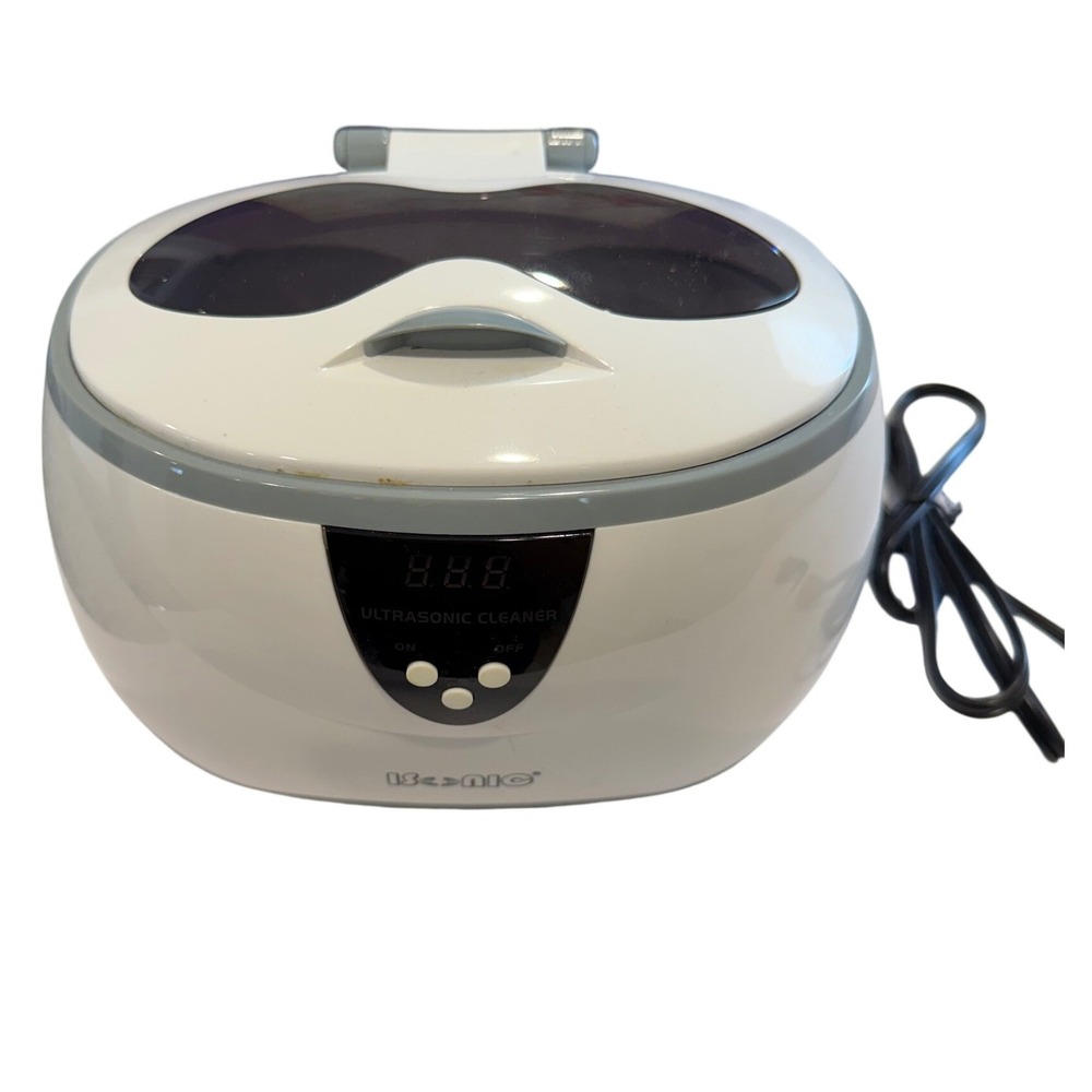 iSonic D3800A Digital Ultrasonic Cleaner Jewelry Watch Glasses White 35W